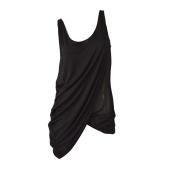 Alexander McQueen Black Viscose Silk Sleeveless Draped Blouse Tank Top sz 44