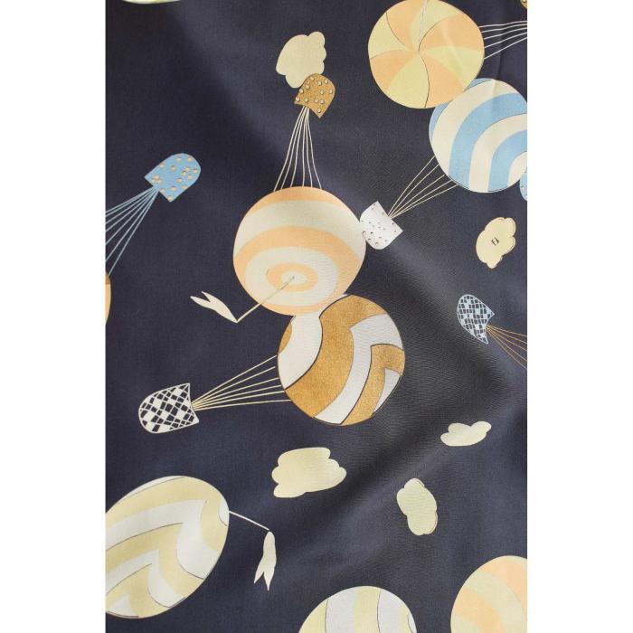 Fendi Blue Hot-Air Balloons Multicolor Square Silk Wrap Scarf Large Foulard