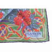 Lanvin Multicolor Flowers Square Floral Scarf Small Foulard