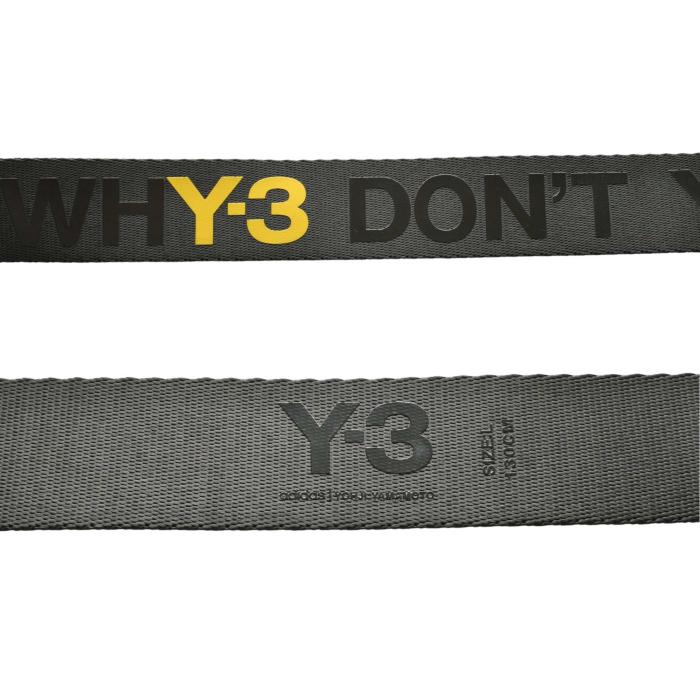 Y-3 Adidas Yohji Yamamoto Black Double D Ring Logo Unisex Belt Size L