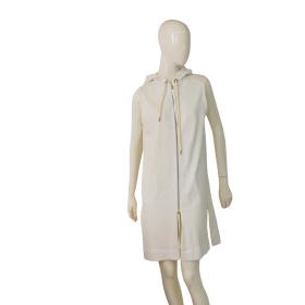 Twin Set Simona Barbieri White Sleeveless Zipper Hooded Cotton Mini Dress XS