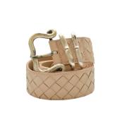 Bottega Veneta Cream Intrecciato Signature Leather Waist Belt size 90/36