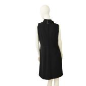 Valentino Red Black Sleeveless Woolen Bove Knee Dress with Bow Size 46