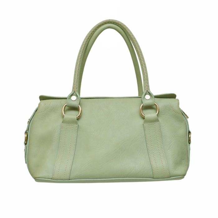 Celine Mint Green Leather with Pocket Top Handles Satchel bag Handbag