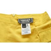 Versace Jeans Couture Yellow Medusa Head Jacket Mini Skirt Set Suit Size 26/ 40