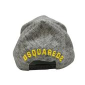 Dsquared2 D2 Icon Yellow Logo Gray Cotton Unisex Baseball Cap Hat OS