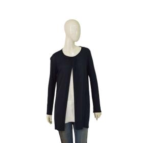 Maria Calderara Black &amp; White Long Wool Viscose Knit Sweater Top size 4