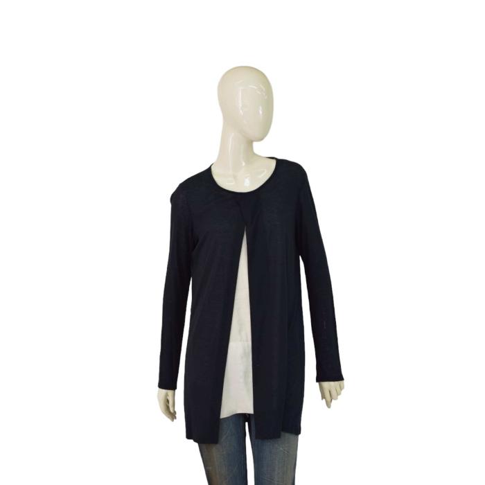 Maria Calderara Black & White Long Wool Viscose Knit Sweater Top size 4