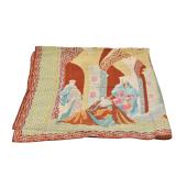 Nina Ricci Brown Beige Multicolor Square Silk Scarf Large Foulard