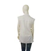 Helmut Lang White Sleeveless Button Gillet Vest Blouse Top Side Straps size S