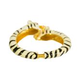 KENNETH JAY LANE Enamel Double Tiger Head Bypass Cuff Bracelet