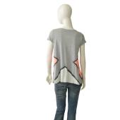 Sass & Bide S&B Gray Pink Chain Fringes T-Shirt A- Line Top Blouse size S