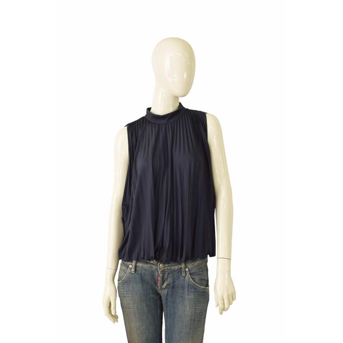 Pennyblack Penny Blue Pleated Sleeveless Blouse Top Size M