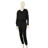 American Vintage Black Soft Cupro Fabric Long Sleeve Overall Jumpsuit size S