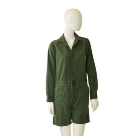 Current Elliott Army Khaki Green Long Sleeve Overall Romper Playsuit size 1