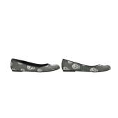 Alexander McQueen Gray Canvas Skulls Ballerinas Flat Shoes Rubber Soles size 40