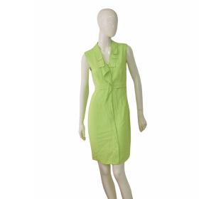 Tahari Lime Green Mini Sleeveless V- Neckline Fitted Pencil Dress