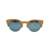 Woodys Barcelona Hiroto 0,33 Wooden Beige Round Sunglasses