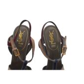 Yves Saint Laurent YSL multicolor Tribute suede leather sz 41 sandals platform