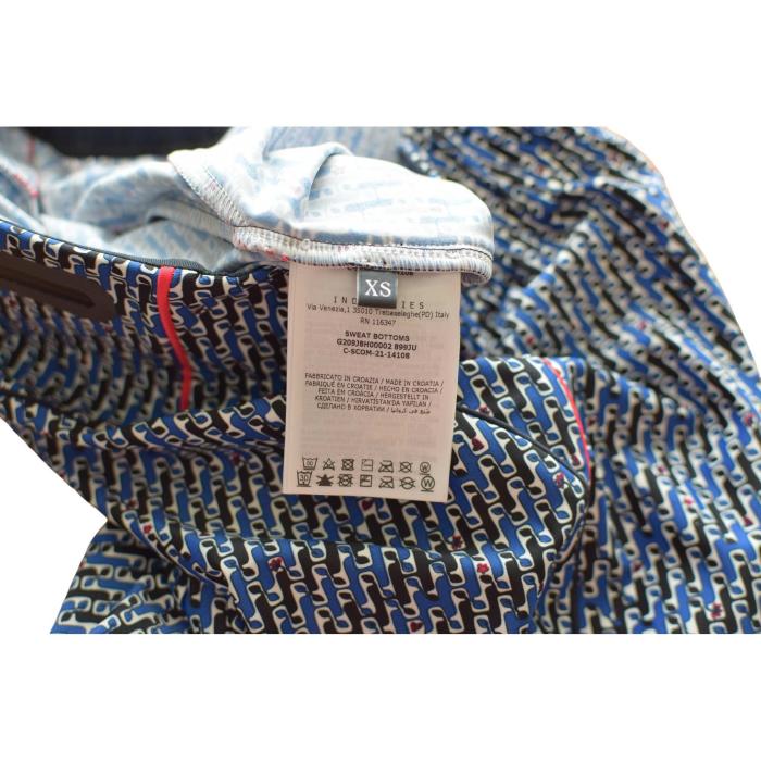 Moncler Grenoble High-rise blue black white printed leggings with zipped pocket