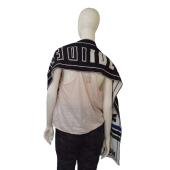 MSGM Identity Black White Double Faced Knit Long Scarf Shawl