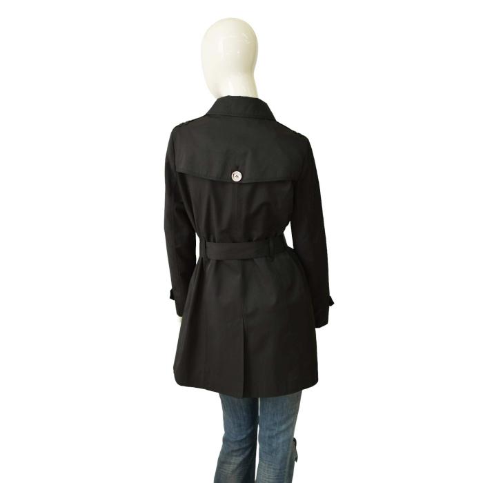 Michael Michael Kors Black Double Breasted Belted Trench Jacket Coat Size S