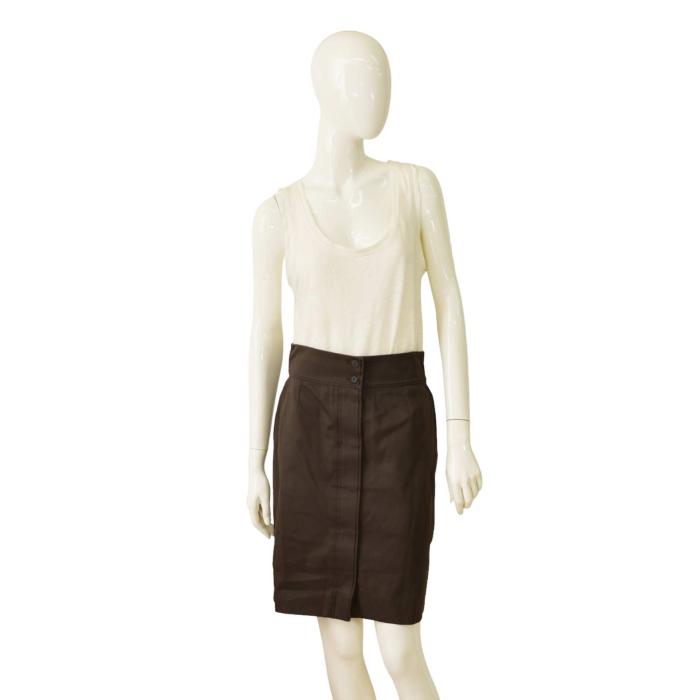 Yves Saint Laurent Vintage Brown Jacket Knee Pencil Skirt Set Suit Size Fr 40