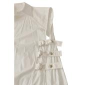 Helmut Lang White Sleeveless Button Gillet Vest Blouse Top Side Straps size S