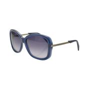 Alexander McQueen AMQ 4122 /S Blue Silver Chain Women's Sunglasses