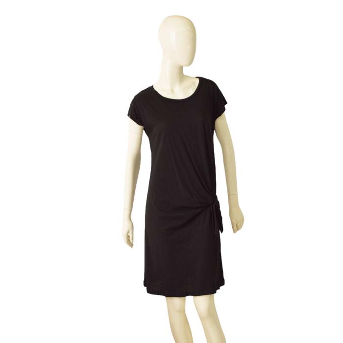 Velvet by Graham & Spencer Black Cotton  Tie Knot Mini Dress size M