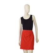 Trina Turk Red Back Zipper Faux Wrap Short Mini Length Skirt Size 2