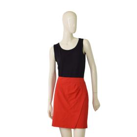 Trina Turk Red Back Zipper Faux Wrap Short Mini Length Skirt Size 2