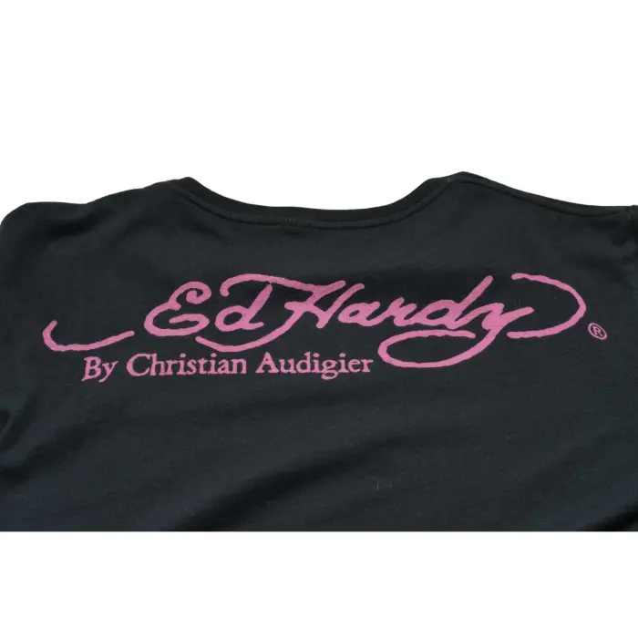 Ed Hardy by Christian Audigier Black Tattoo Art T-shirt Top Men
