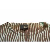 Just Cavalli Blue & Brown Zebra Pattern Fitted Long Sleeve top size 44