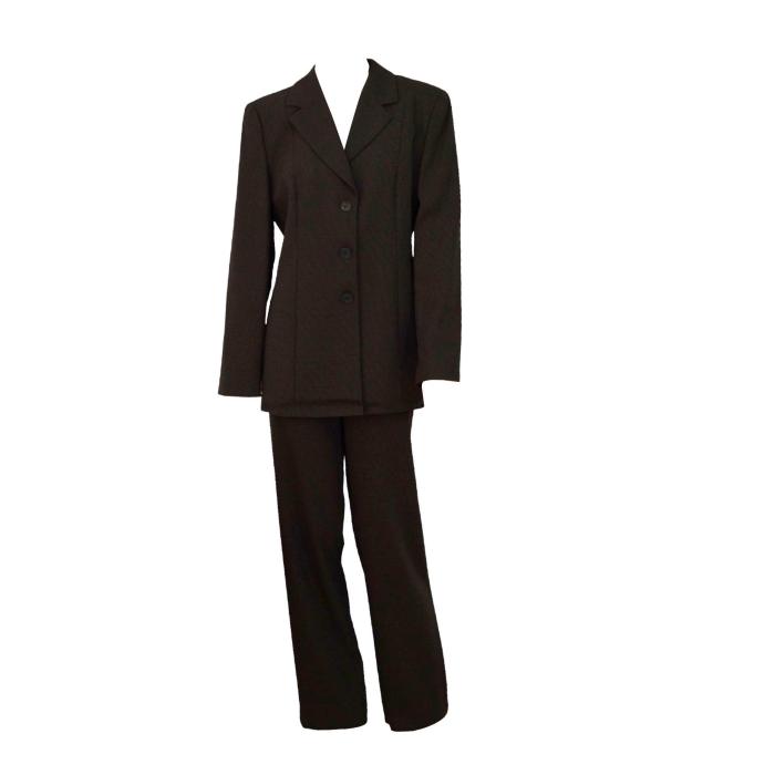 Emporio Armani Woolen Black & Dots Blazer Jacket Pants Trousers Suit Set size 48