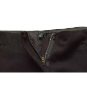 Benetton Black w. Front Zipper Wool Blend A - Line Mini Skirt size 42