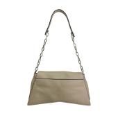 Karl Lagerfeld K /Seven 2.0 Gray Leather Silver Chain Shoulder Bag Handbag