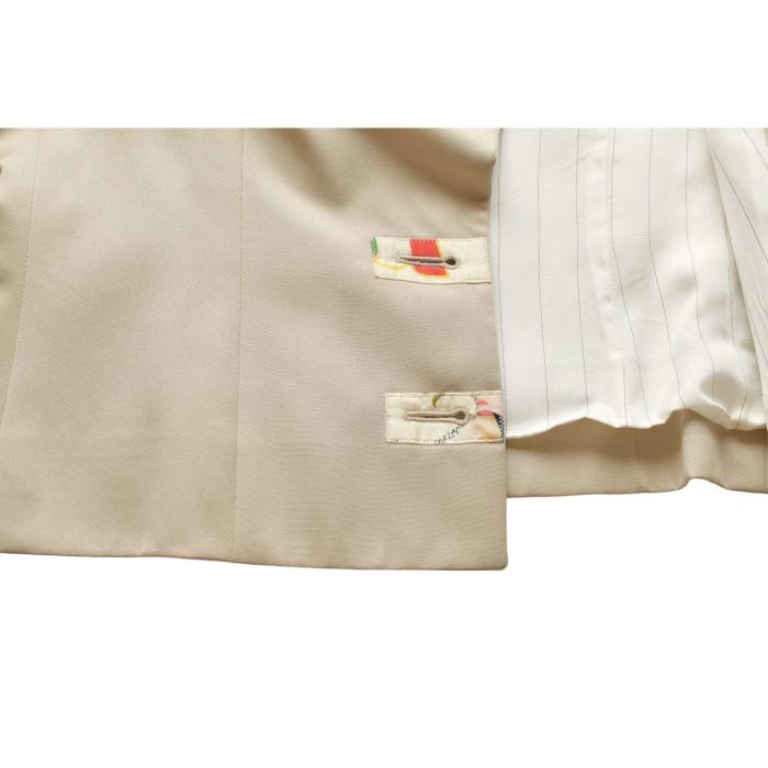 Christian Dior Beige Fitted Jacket & Mini Short Skirt Set Suit Size Fr 40 UK 12