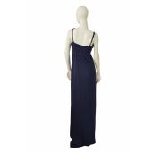 Lauren Moshi Blue Cotton Smiley Happy Face Spaghetti Straps Summer Long dress L