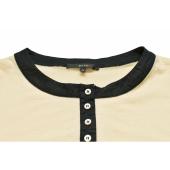 Gucci Cream & Black Trim Buttons Cashmere Top Short sleeve Knit Blouse size M