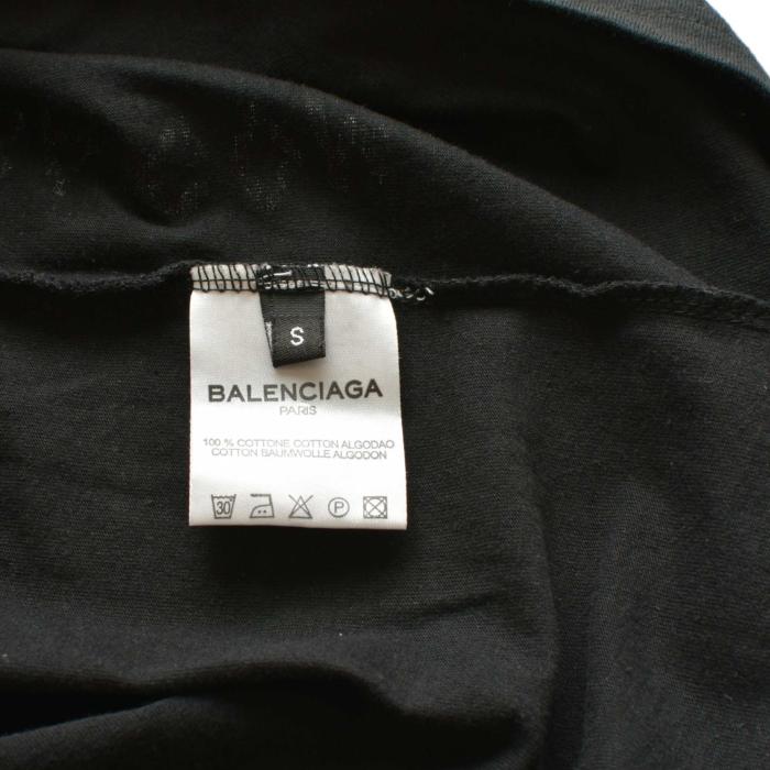 Balenciaga 100% cotton Black Yellow Logo T-shirt Top Men size S