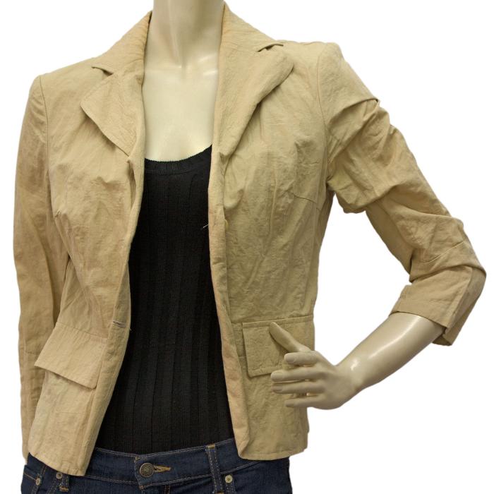 Parosh Beige Fitted Button Front Short Jacket Μ