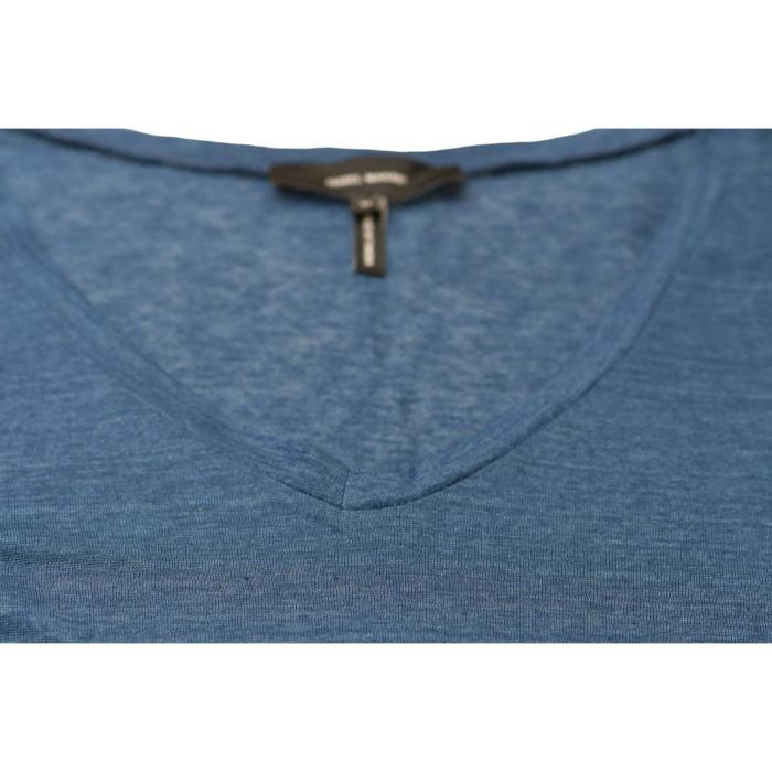 Isabel Marant Blue Linen Short Sleeve V - Neckline T-shirt Top size M