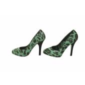 Dolce & Gabbana Green Leopard Print Calf Hair Almond Toe Pumps Heels Shoes 37.5