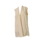 Stella McCartney Beige Sleeveless Open Front Gillet Vest Blouse Top size 42