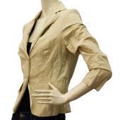 Parosh Beige Fitted Button Front Short Jacket Μ