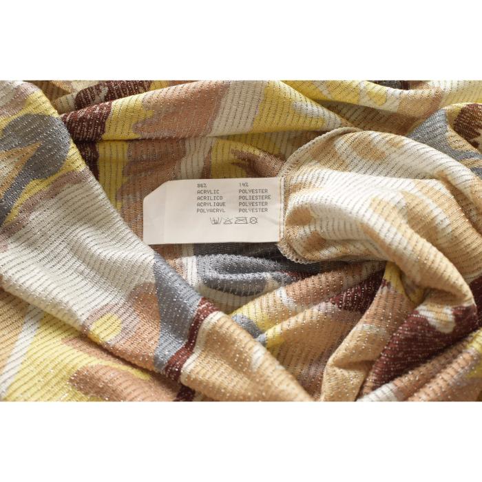 Missoni Multicolored Shiny Earthly hues Semi Sheer Sleeveless Knit Knee Dress