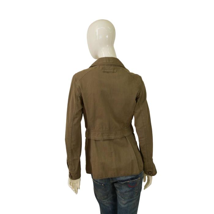 Prada Khaki Green Cotton Linen Lightweight Jacket w.  Pockets size 42