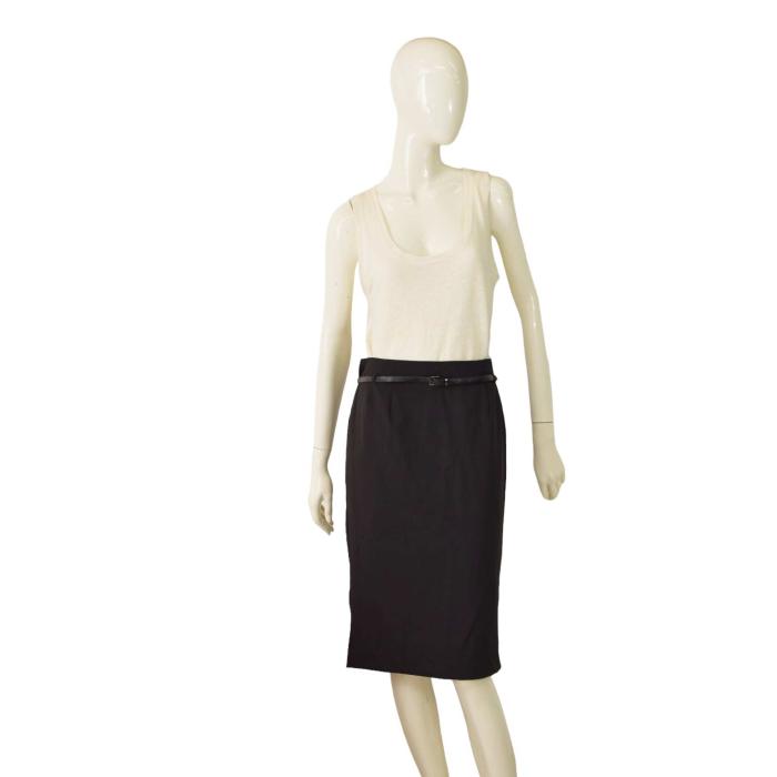 Express Black Knee length Belted Pencil Skirt size 8