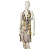Missoni Multicolored Shiny Earthly hues Semi Sheer Sleeveless Knit Knee Dress